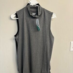 Lands' End Sleeveless Mock Neck Tank - Gray